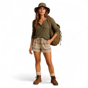 Patagonia Island Hemp Baggies Shorts | 3" Inseam | Striped Boho Neutral Sz S